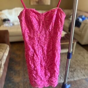 Elegant Pink Lace Dress